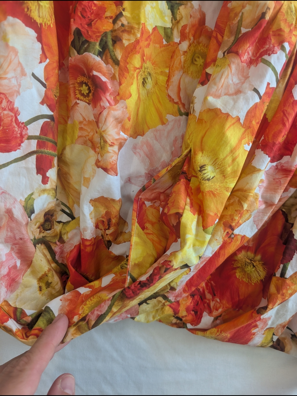 NWT J. Crew Floral Empire-Waist Midi Dress in Orange & Yellow - Picture 7 of 7